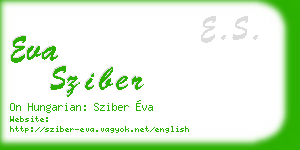eva sziber business card